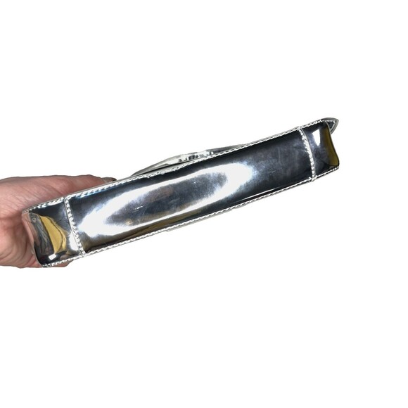 Zara Metallic Silver Mirror Minimal Flap Shoulder Bag Purse Winter Y2k Style - Picture 8 of 8